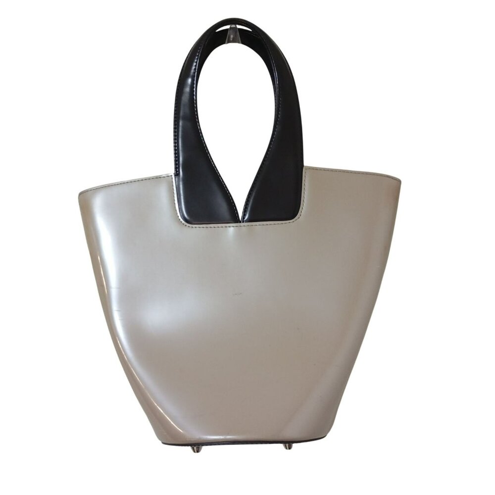 Beijo By Susan Handley Beige & Black Tote Bag With Metal Feet - Picture 12 of 12